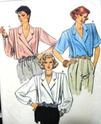 9165 VOGUE LOOSE WRAP COLLAR YOKE BLOUSE '85 PATTERN 10
